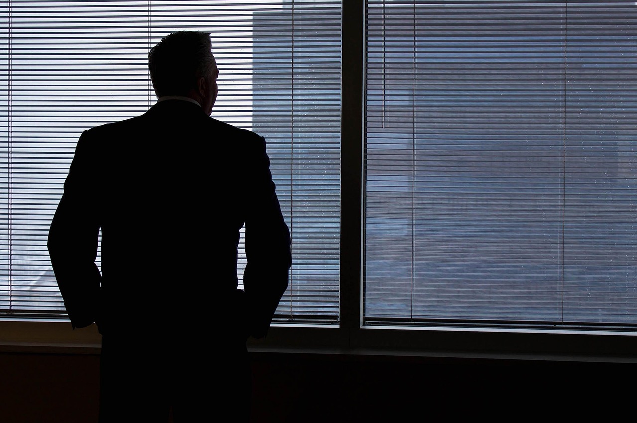 Businessman, silhouette, windows — Need Of Quick Cash? - Apply Online For Pink Slip Loan